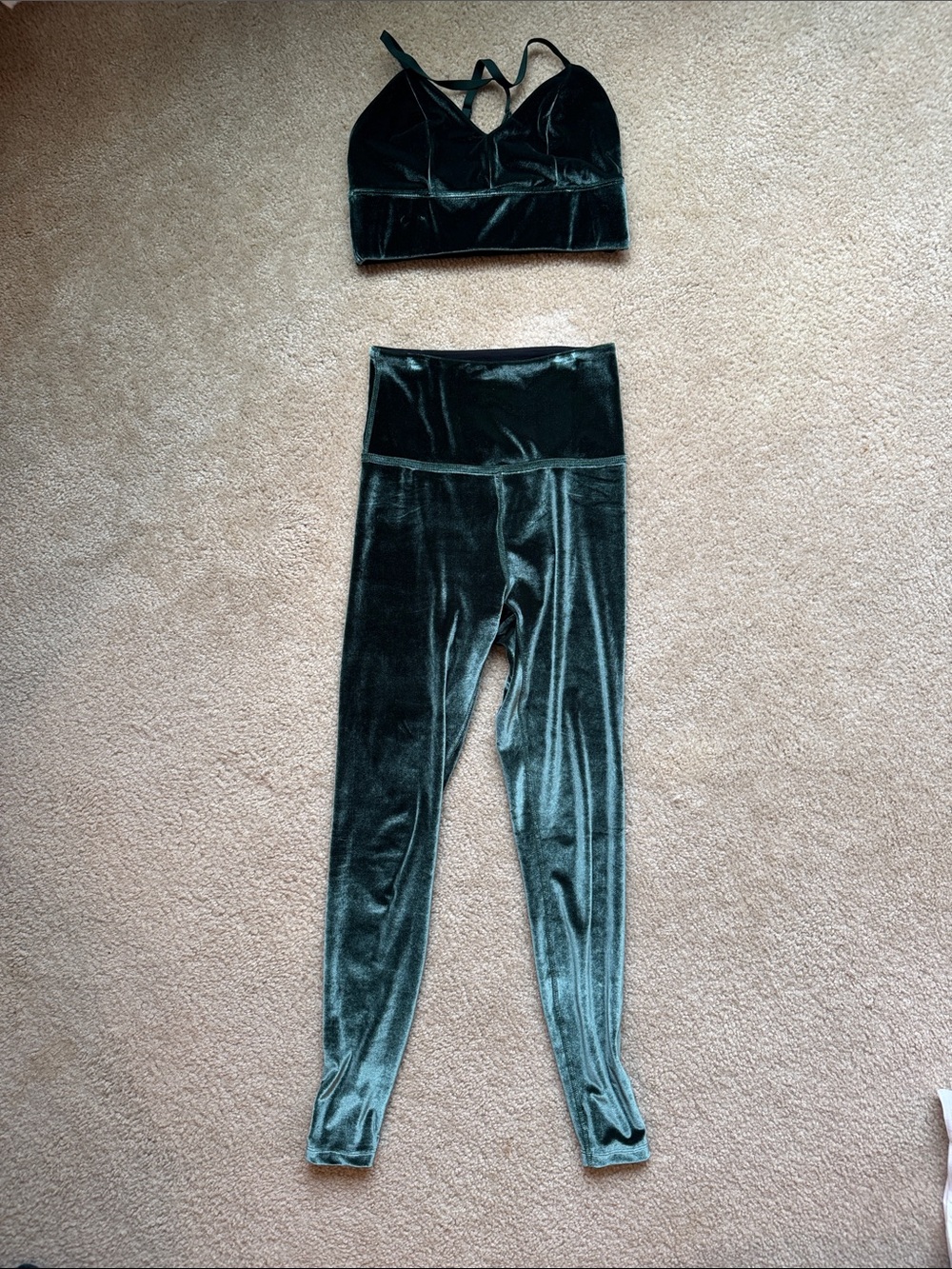 Beyond Yoga Velvet Motion High Waisted Midi Legging and VIP Long Line Bra